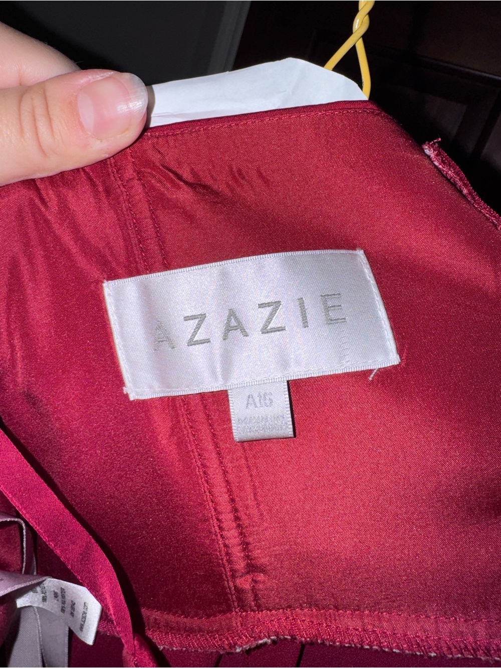 Azazie Burgundy V-Neck Maxi Dress with Side Slit - Picture 3 of 4